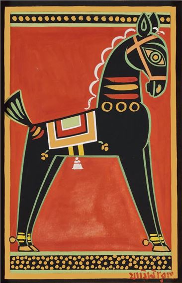 Horse by Jamini Roy