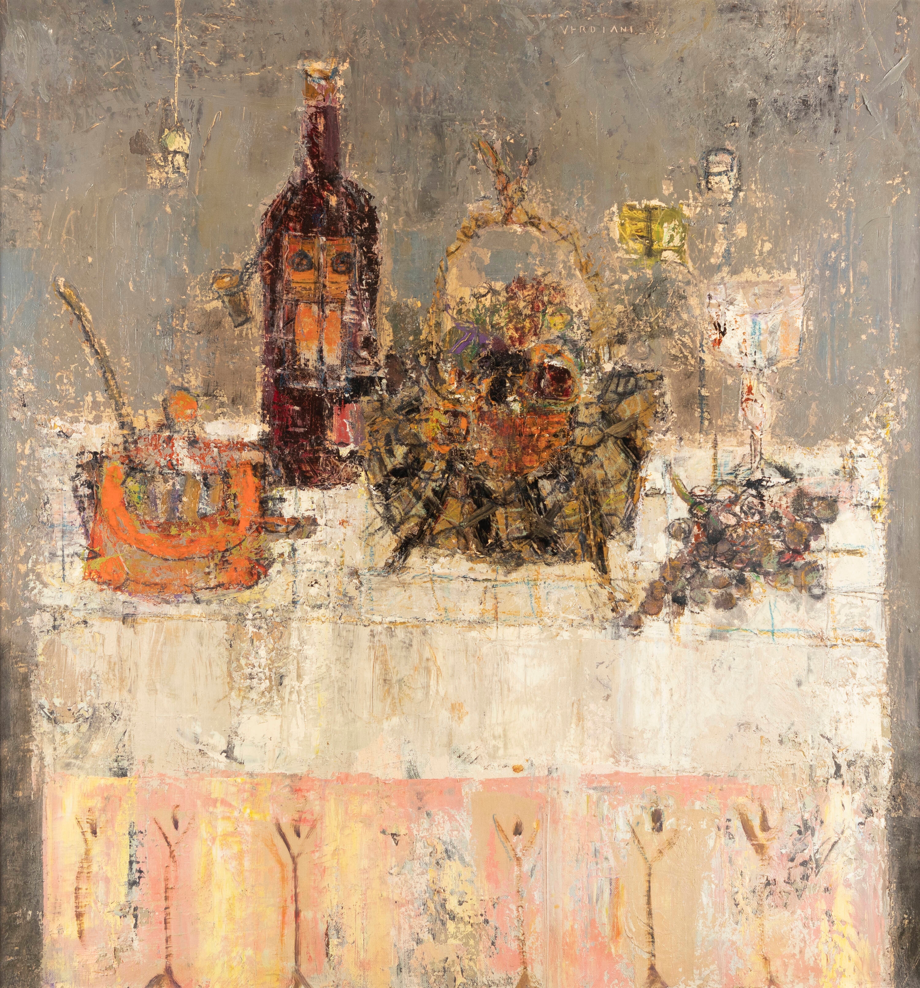 Artwork by Luciano Verdiani, Natura morta con il calice, Made of oil on canvas