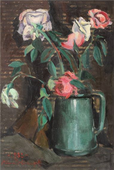 Vase with Roses by Stelian Popescu Ghimpati, 1932