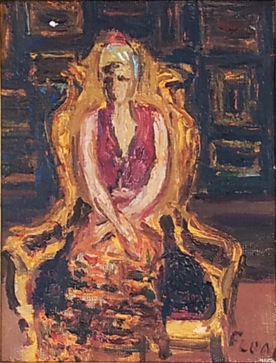Artwork by Isaac Frenel, Portrait of a seated lady, Made of oil on canvas