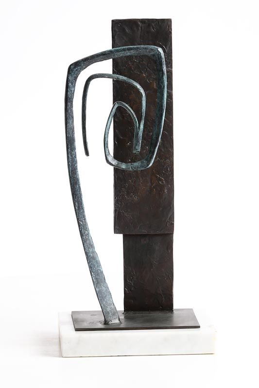 Artwork by Mark Rode, Fern and House, Made of unique bronze on marble base