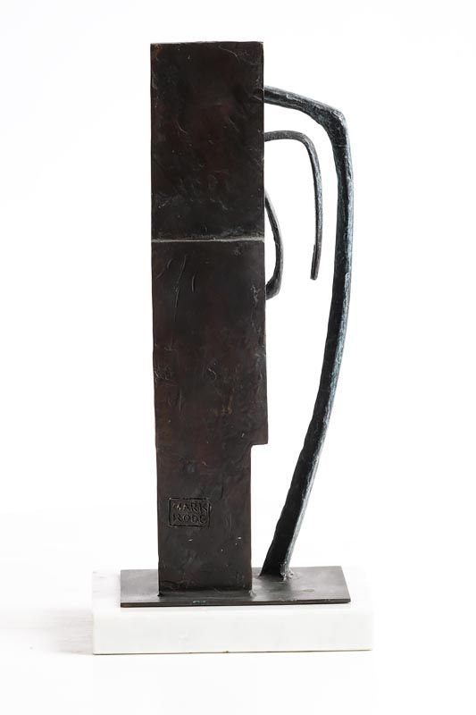 Artwork by Mark Rode, Fern and House, Made of unique bronze on marble base