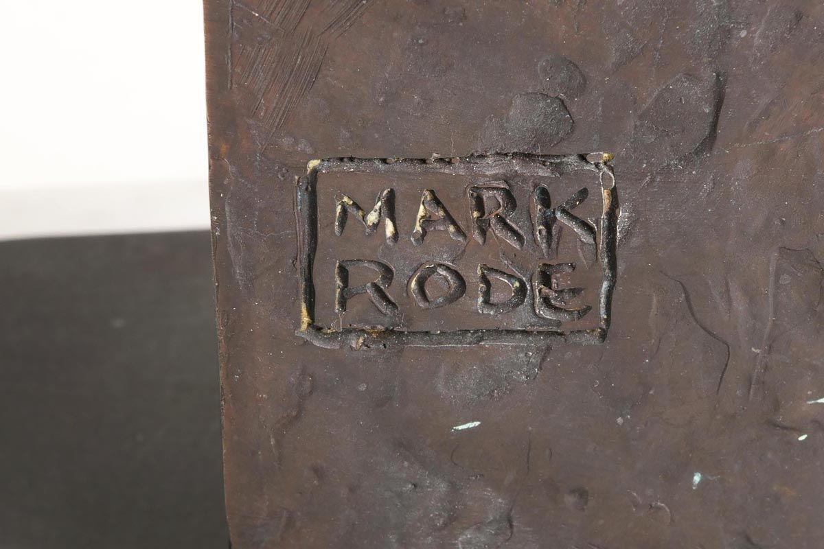 Artwork by Mark Rode, Fern and House, Made of unique bronze on marble base