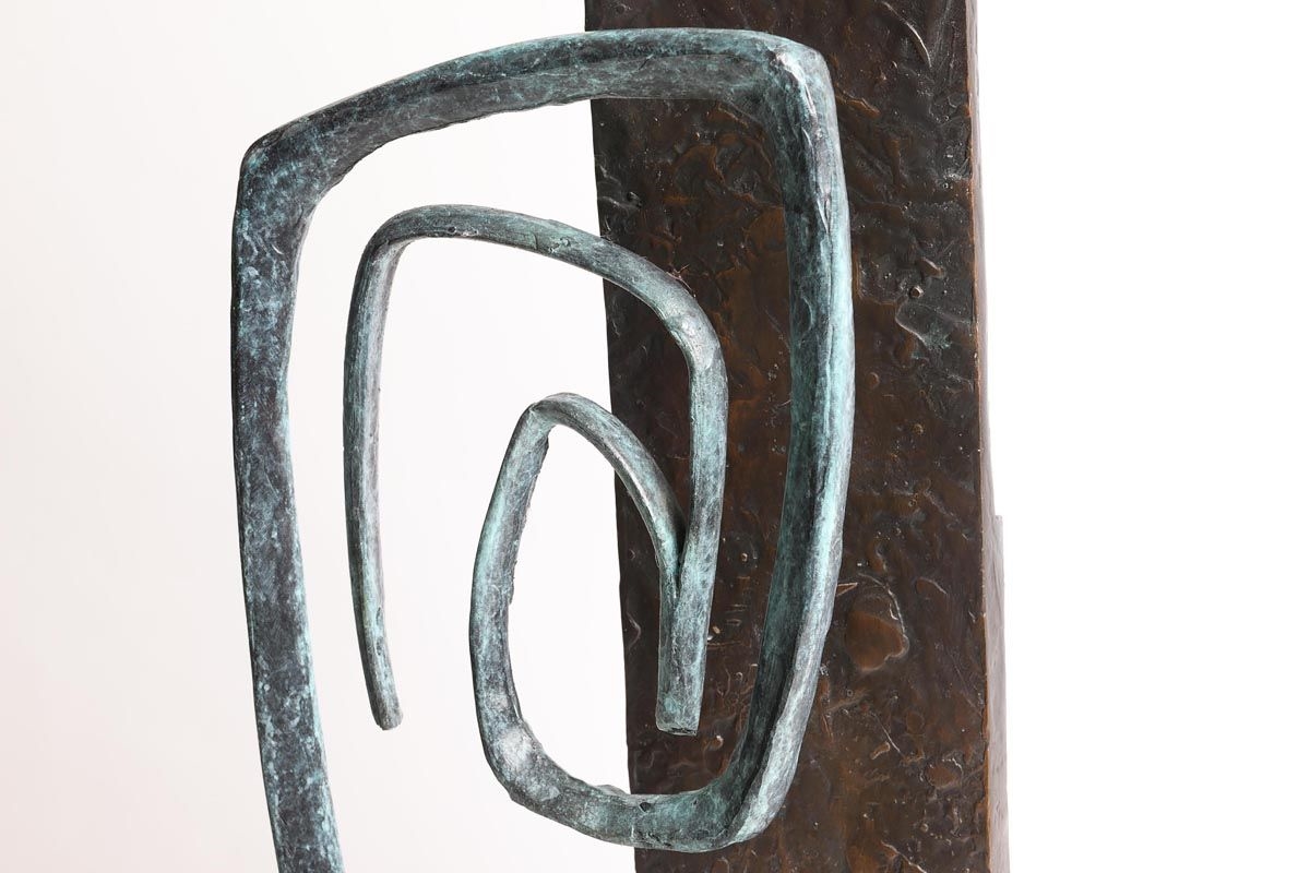 Artwork by Mark Rode, Fern and House, Made of unique bronze on marble base