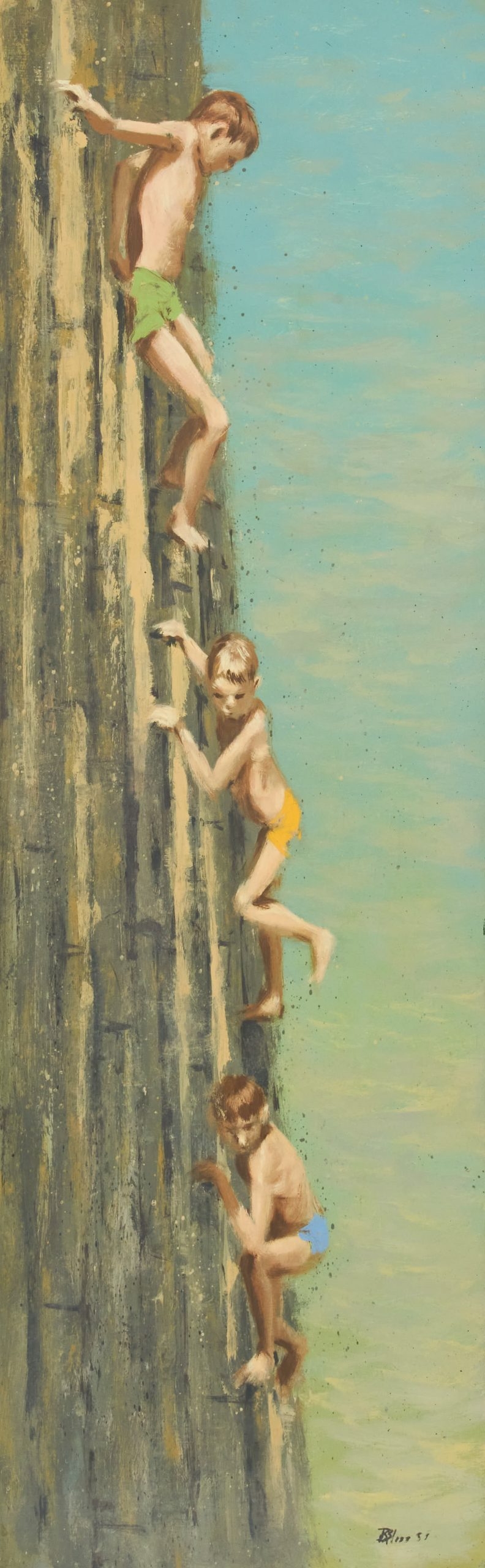 Artwork by Robert R. Bliss, Waterfront Vertical #1, Made of oil on board
