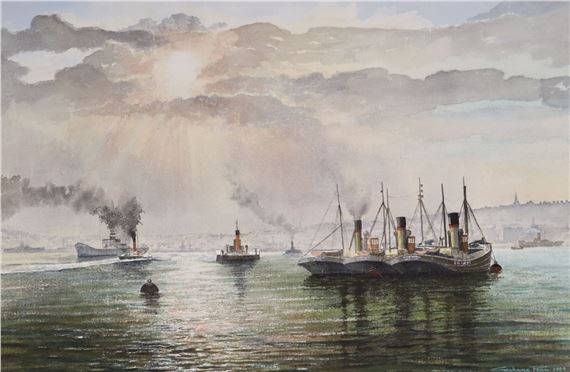 Graham Penn | Tug boats in harbour (1984) | MutualArt