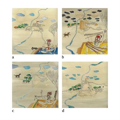 Artwork by Jayesh Shukla, Four works: Baba Maneknath, Made of Gouache and pen on paper