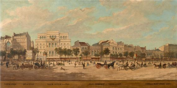 Le boulevard du Temple à Paris en 1862 by Adolphe Théodore Jules Martial Potemont