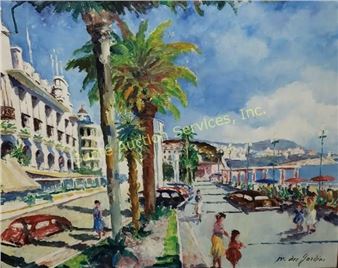 Street scene on lakefront - M. Desjardins