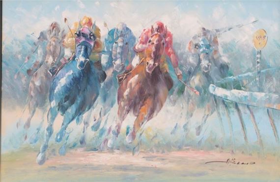 Horse Racing Scene by Anthony Vecchio