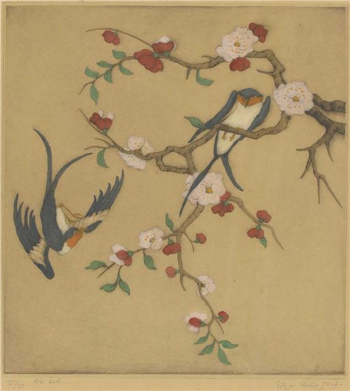 Swallows and Prunus by Elise Ashe Lord