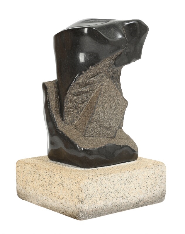 Artwork by Niels Peter Bruun Nielsen, Organic form, Made of sculpture on granite plinth