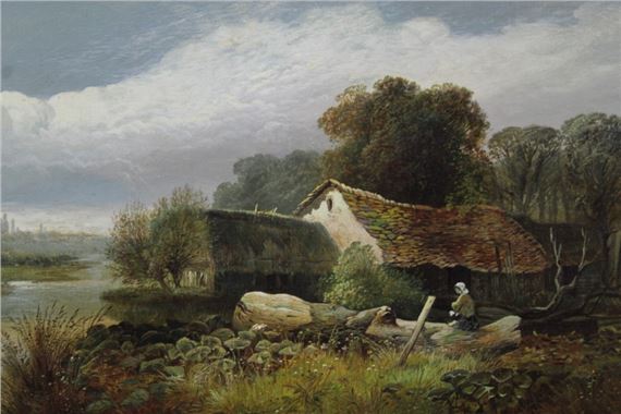 Timber mill at Pangbourne on Thames by Paul H. Ellis