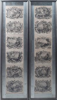 Twelve works: ARCHITECTURAL ENGRAVINGS - Francois de Cuvillies