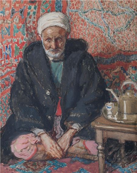 SEATED OLD MAN by Alexis De Broca, 1928