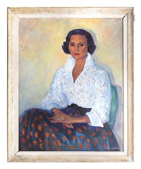 Portrait of a Seated Female Beauty - Myrto Debard