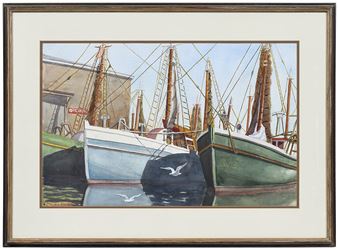 Boats in Harbor - Agnes Randle