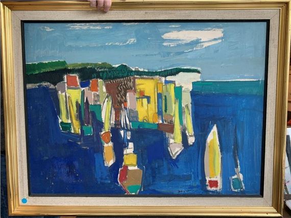 Port aux bateaux bleus by René Gouast