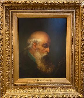 Man meditating in front of a crucifix - G. Somers