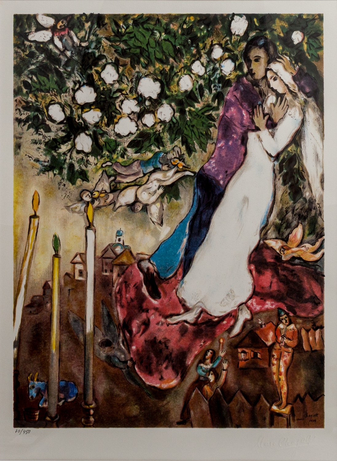 Marc Chagall | Floating Couple and Angels | MutualArt