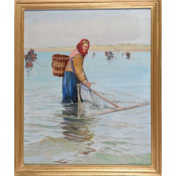 La pêche à la crevette by Charles Emmanuel Joseph Roussel
