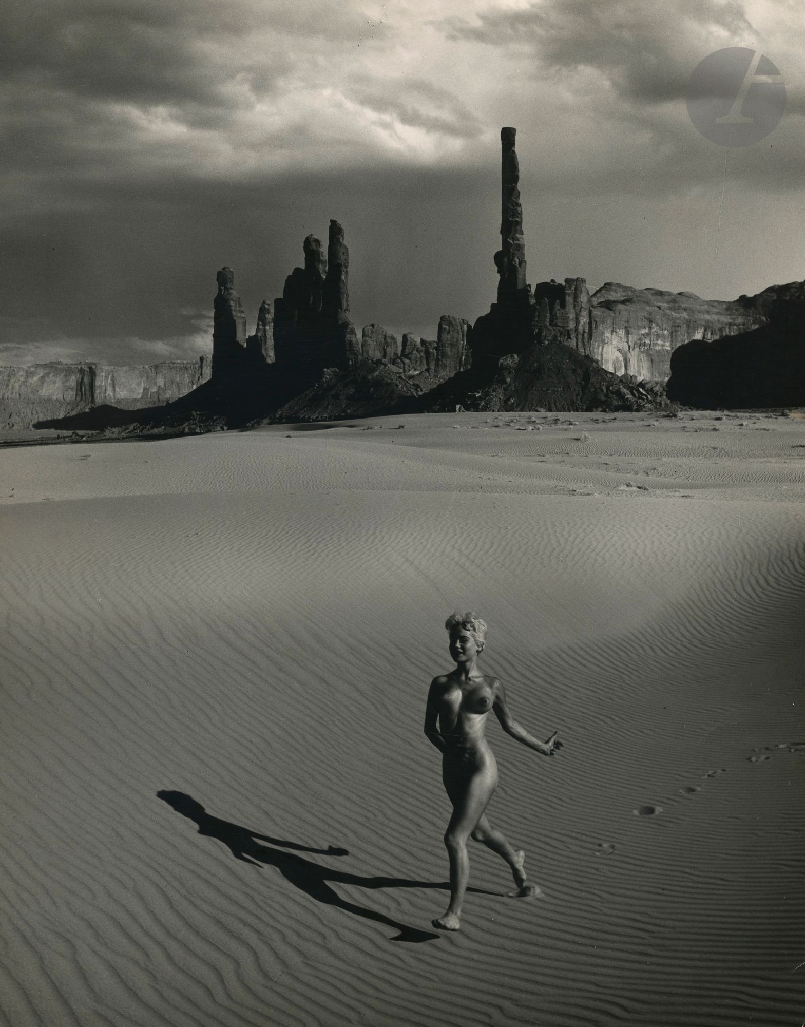 Artwork by Andre de Dienes, .Nude in the Desert, c. 1950, Made of Vintage silver print
