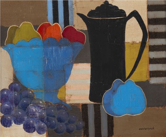 Nature morte aux raisins et au plateau de fruits by Jean Oosterlynck