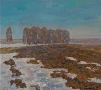Spring on arable land - Efrem Ivanovich Zverkov