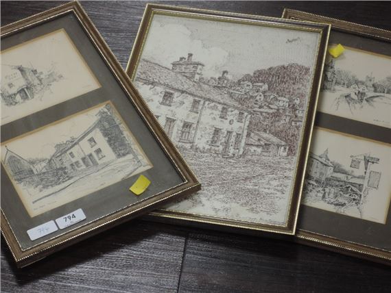 Five Works: George Romney’s cottage, Kendal; Kendal (4) - F. Hodgson