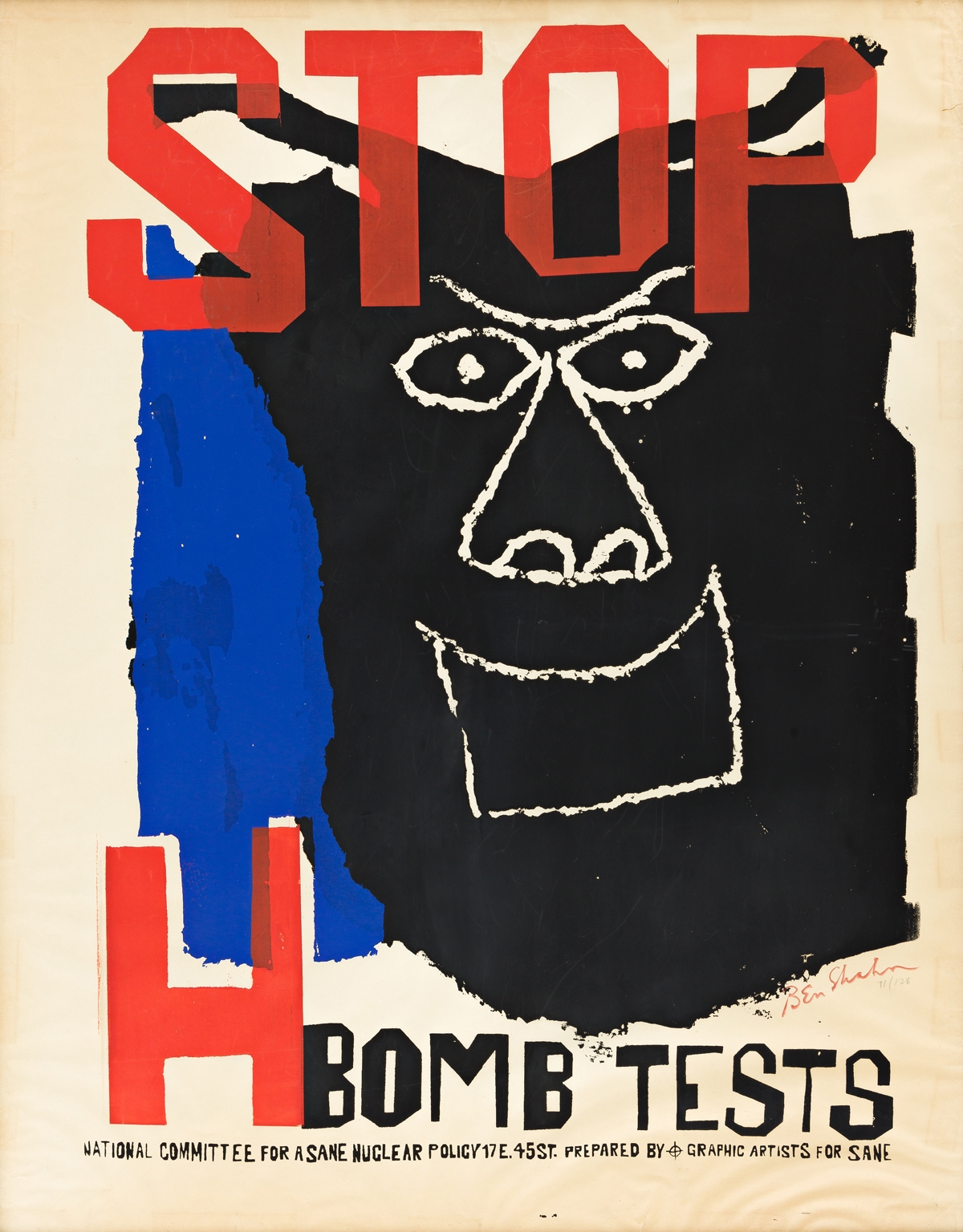 Ben Shahn | STOP H BOMB TESTS. . (1960) | MutualArt