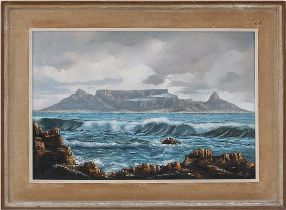 Zicht op de Tafelberg te Zuid-Afrika by Nico Coertze, 1960