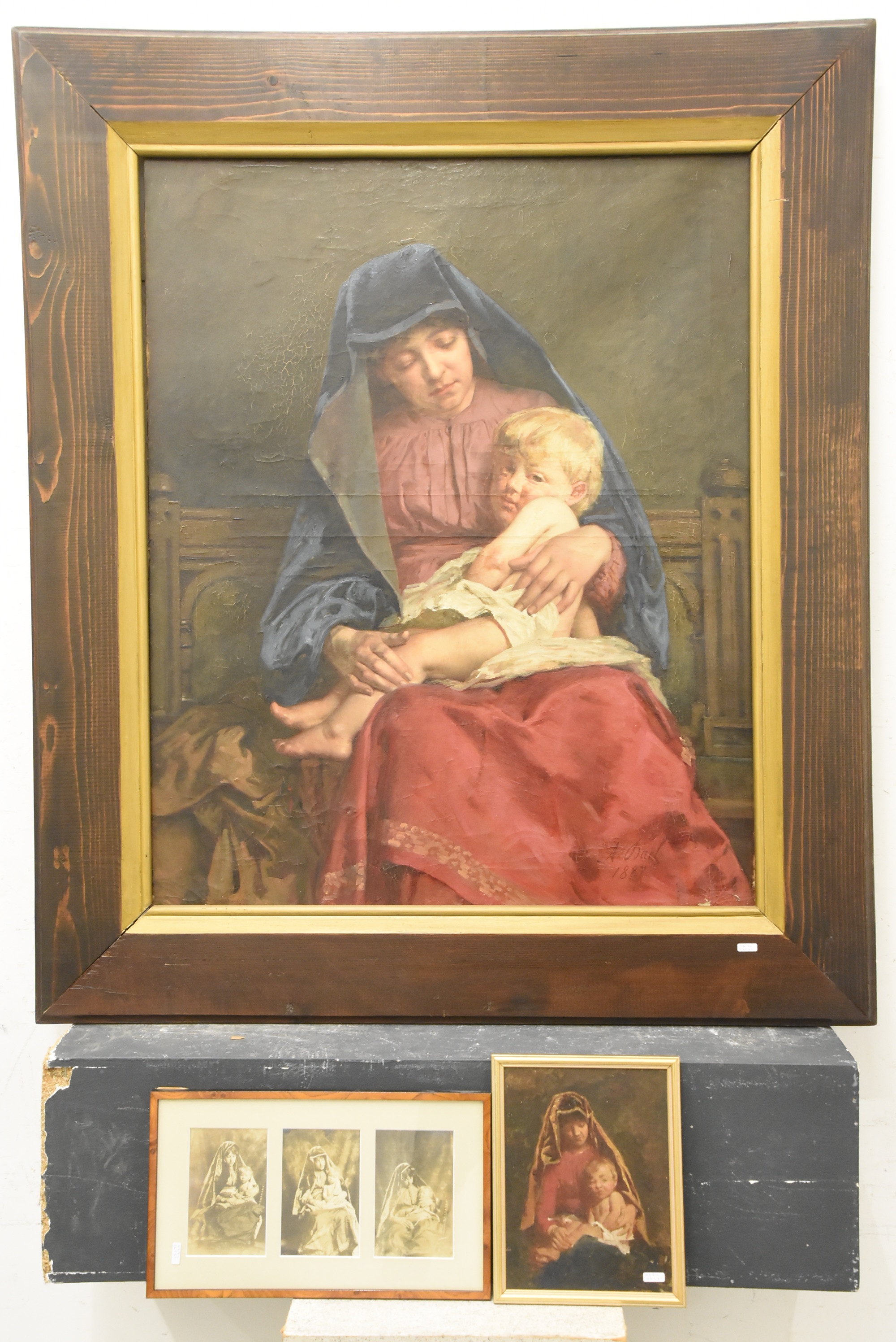 Artwork by A. Dael, Three works: Maternité; Untitled (2), Made of oil on canvas; photographs