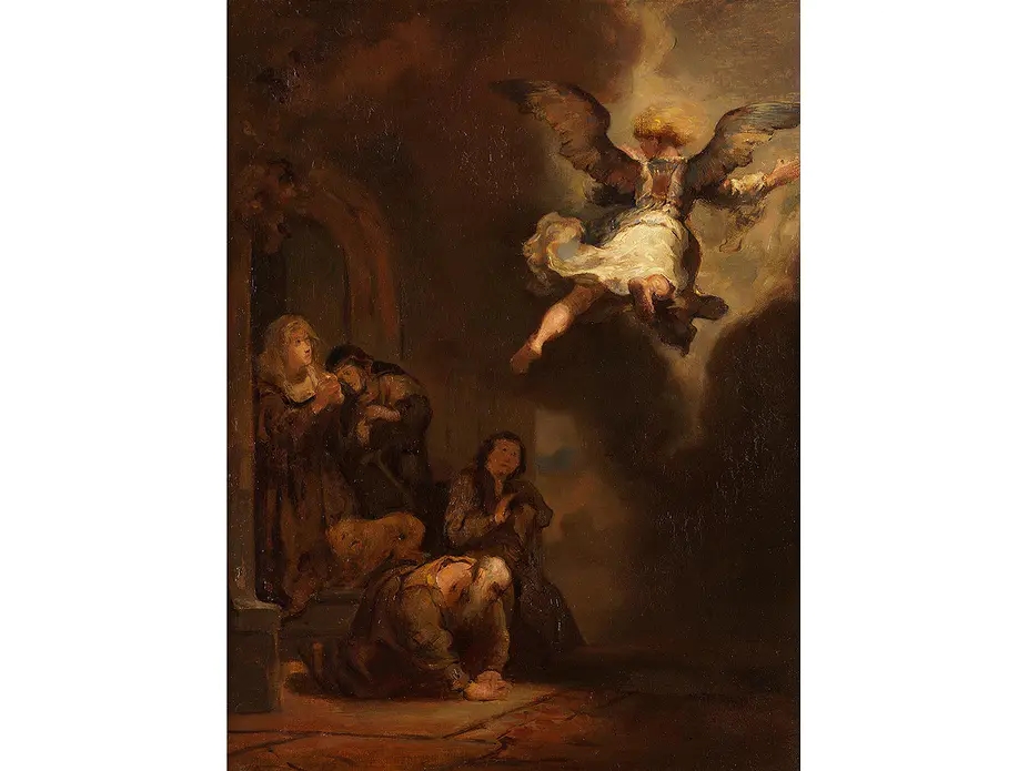 Rembrandt van Rijn | ERZENGEL RAPHAEL VERLÄSST DIE FAMILIE DES TOBIAS ...