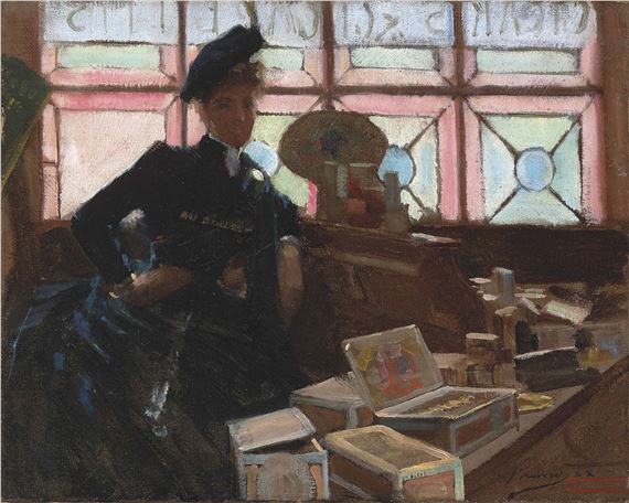 The Cigar Seller at the Glasgow Exhibition by John Lavery, 1888