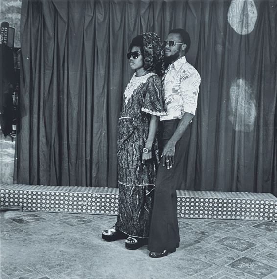 Self-portrait as a woman with a friend 1976, from the series "70s, Self portrait by Samuel Fosso, 1976
