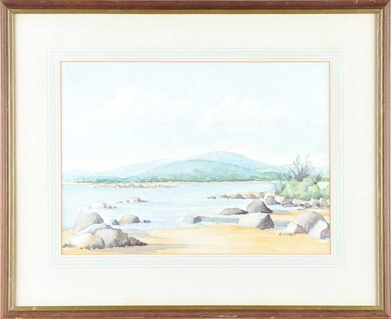 Artwork by E. Doran, ROCKY SHORE, Made of Watercolour Drawing