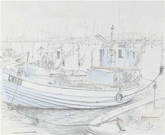 FISHING BOAT TIED UP - Beatrice Corcom