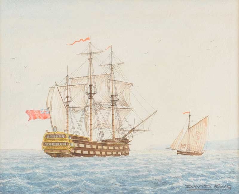 Artwork by David King, TALL SHIPS, Made of Watercolour Drawing