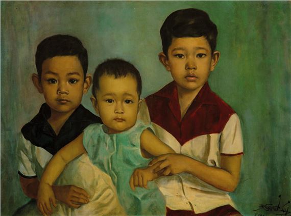 Basoeki Abdullah | A portrait of a Thai girl (1969) | MutualArt