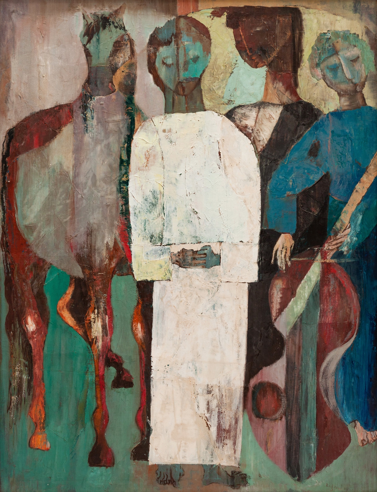 Alfred Rogoway | Untitled (Three Figures and a Horse) | MutualArt