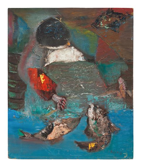 Alfred Rogoway | Untitled (Three Figures and a Horse) | MutualArt