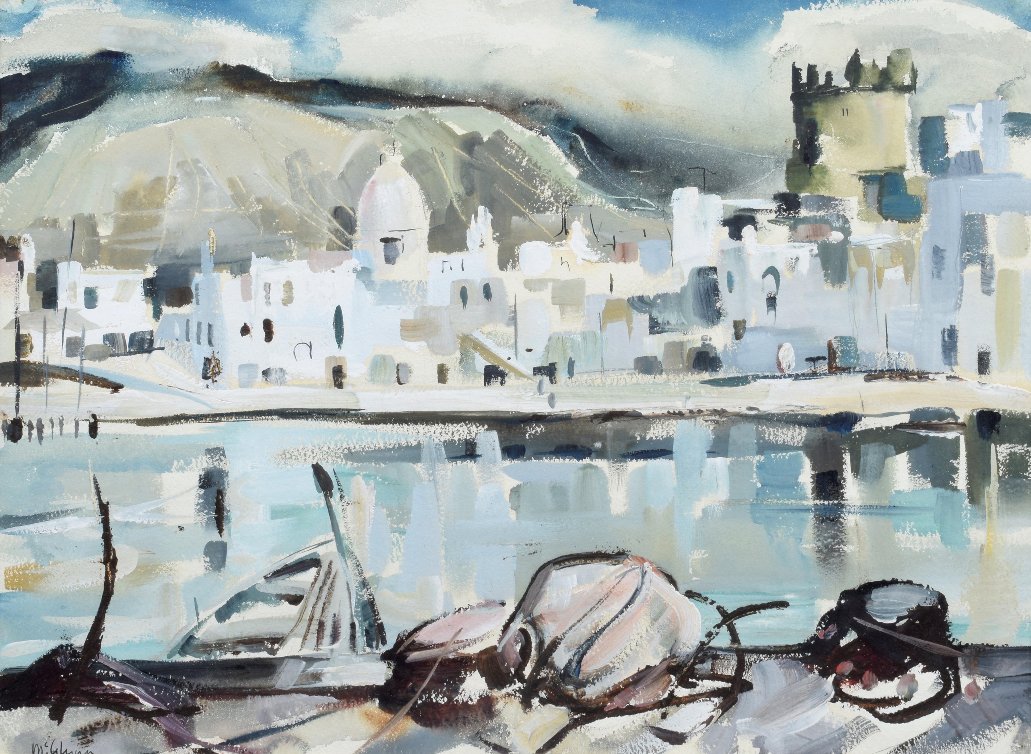 Artwork by Terry McGlynn, HARBOUR, FORIO, Made of gouache and watercolour