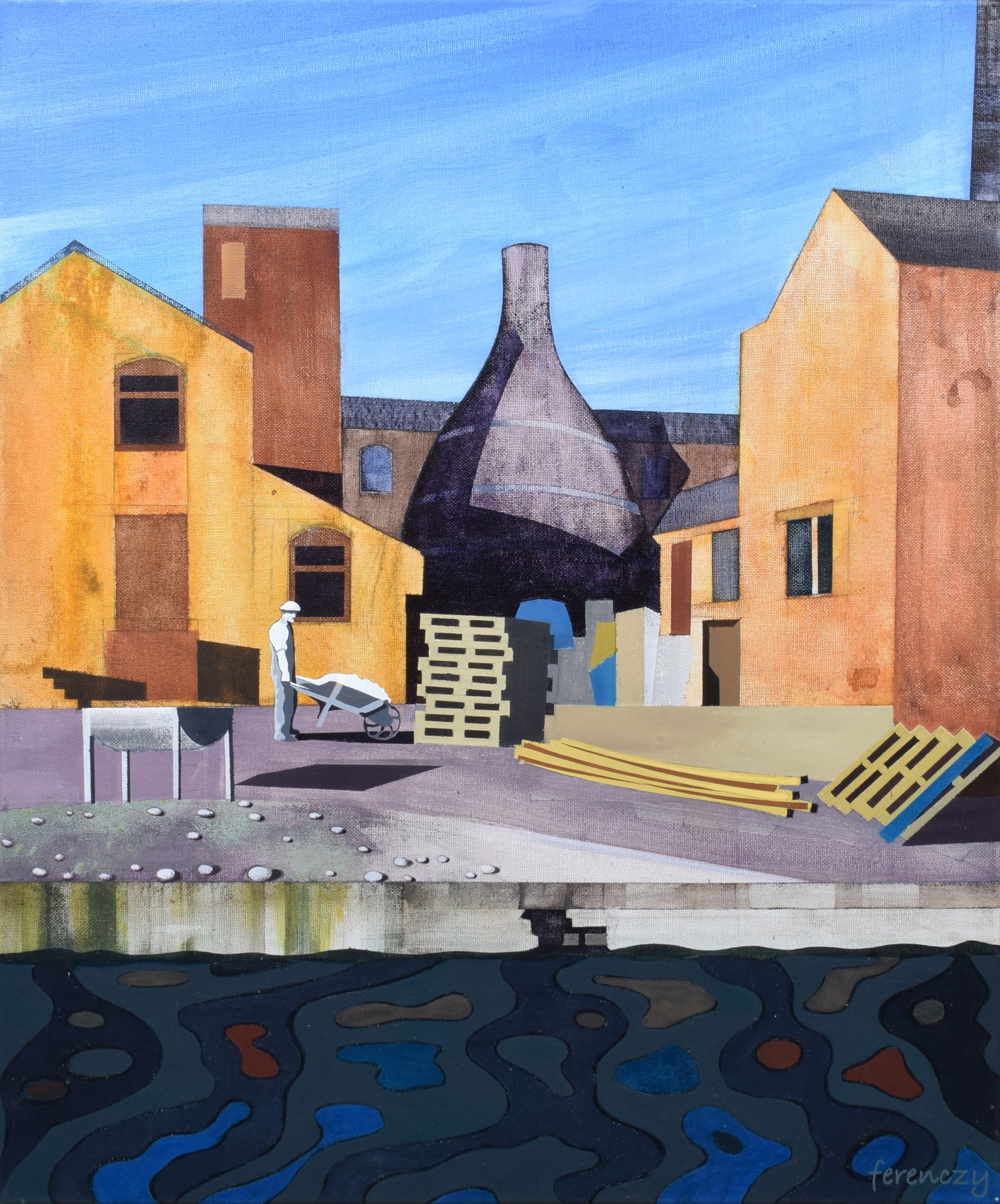 Artwork by Nicholas Ferenczy, MIDDLEPORT POTTERY: BARROWMAN, Made of acrylic on canvas