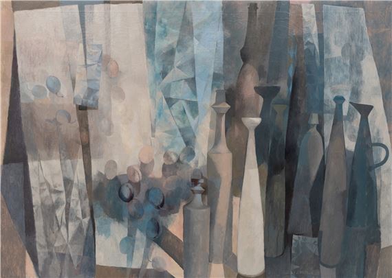 The Still Life with Bottles by Stanley Mitruk, 1953