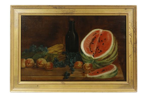 Still Life of Sliced Watermelon by H. Hill, circa 1830