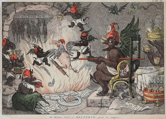The Kitchen below or Belzebub going to Supper by James Gillray, 1797