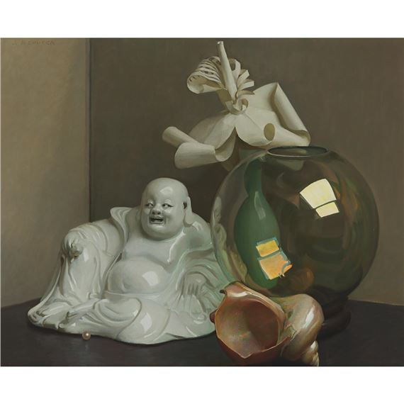 STILL LIFE WITH PEARL AND BUDDHA by John Bulloch Souter