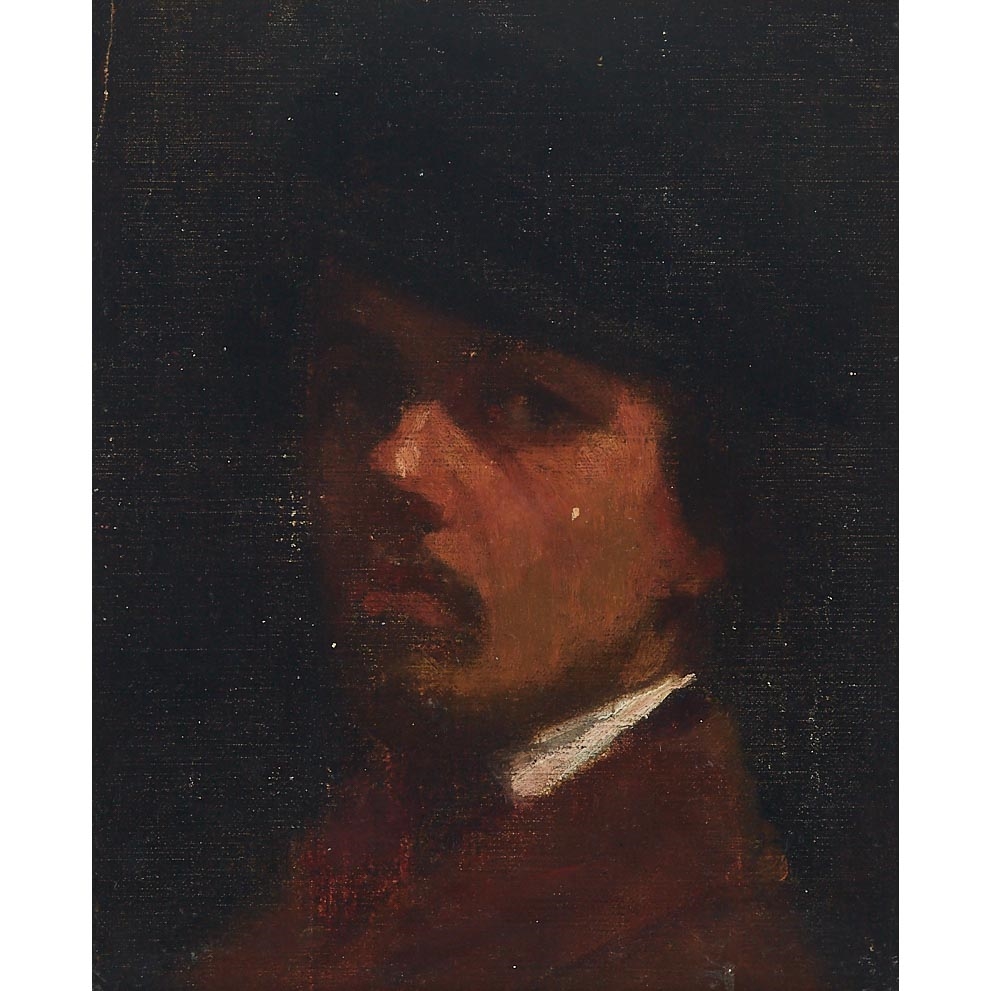 Artwork by Henri Fantin-Latour, A DOUBLE-SIDED PORTRAIT: MAN IN A CAP; MAN LOOKING OVER HIS SHOULDER, Made of oil on canvas