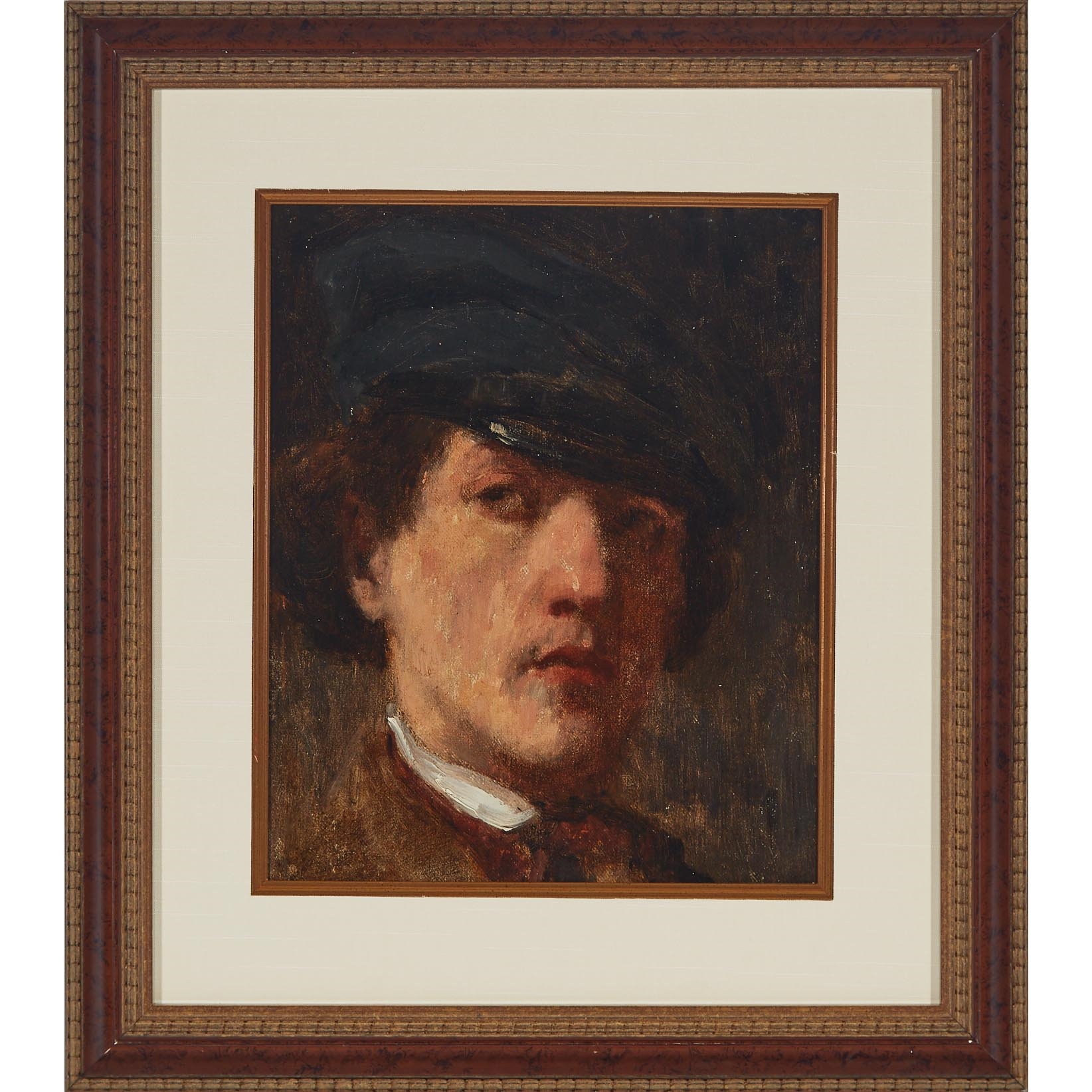 Artwork by Henri Fantin-Latour, A DOUBLE-SIDED PORTRAIT: MAN IN A CAP; MAN LOOKING OVER HIS SHOULDER, Made of oil on canvas