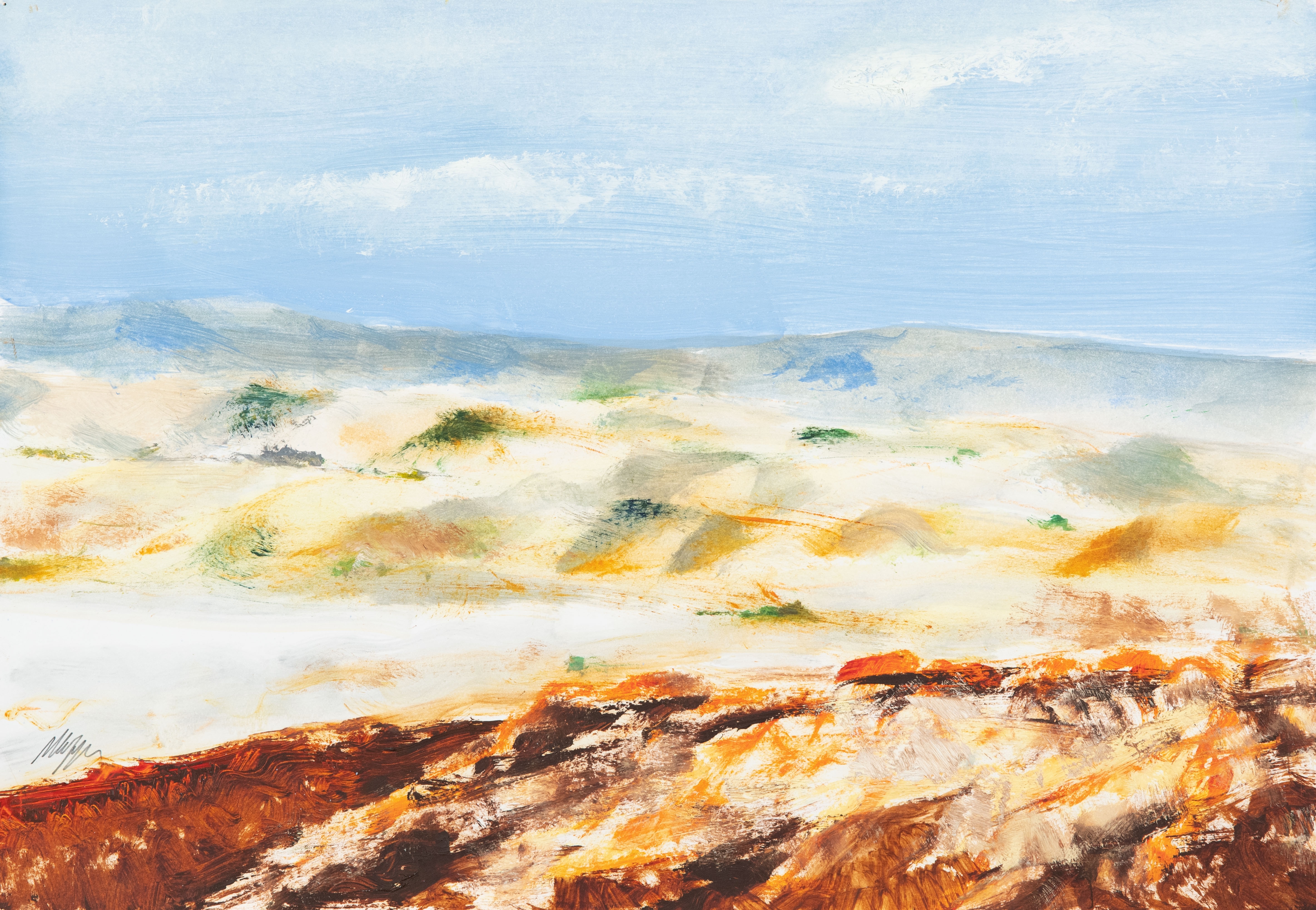 Artwork by Salvatore Magazzini, Paesaggio, Made of oil on cardboard